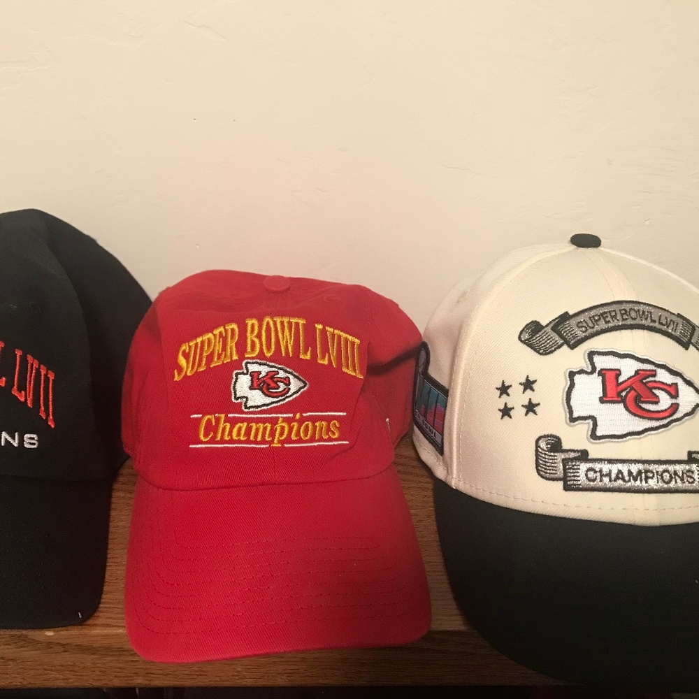 Kansas City Chiefs Super Bowl champion baseball caps